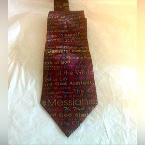 FREE MAN APPAREL “I AM” RELIGIOUS‎ SILK TIE PREOWNED EXCELLENT CONDITION